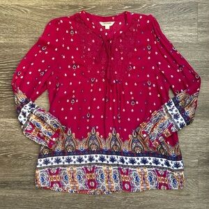 Tantrums burgundy flowy top in size medium